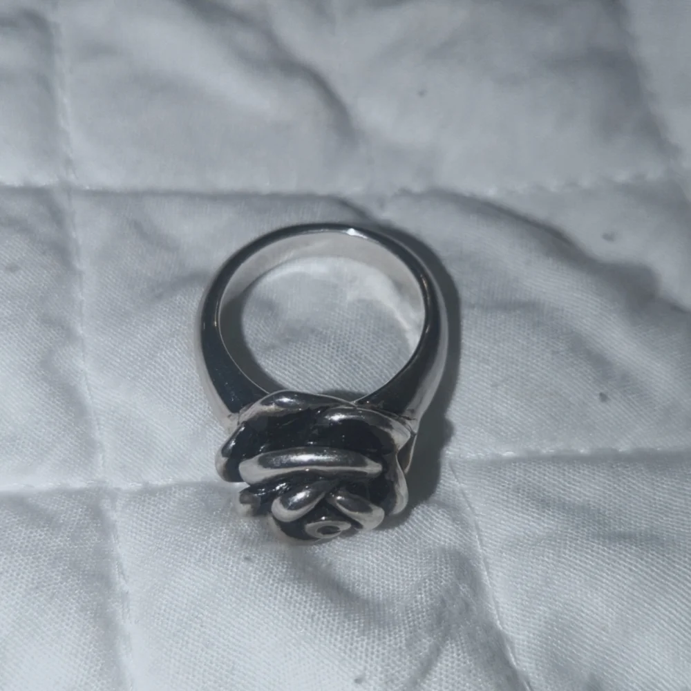 Vintage Sterling Silver 925 Rose ring Flower Ring size 7 - Picture 3 of 4